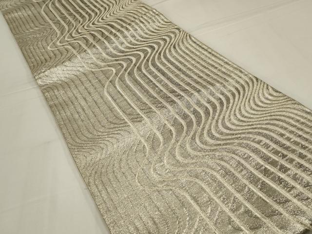 平和屋着物◎佐賀錦 流水文 銀糸 袋帯 正絹 逸品 AABM2718ou