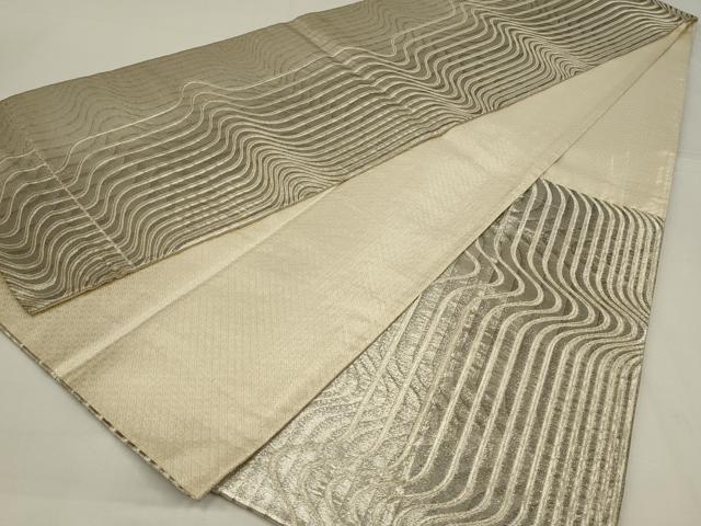 平和屋着物◎佐賀錦 流水文 銀糸 袋帯 正絹 逸品 AABM2718ou