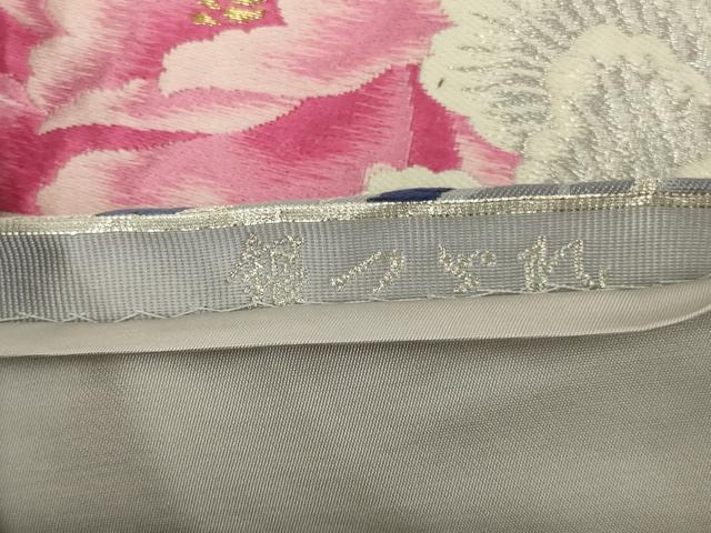 平和屋着物◎六通柄袋帯 唐織 草花文 銀綴れ 金銀彩 正絹 逸品 AABM2720ou