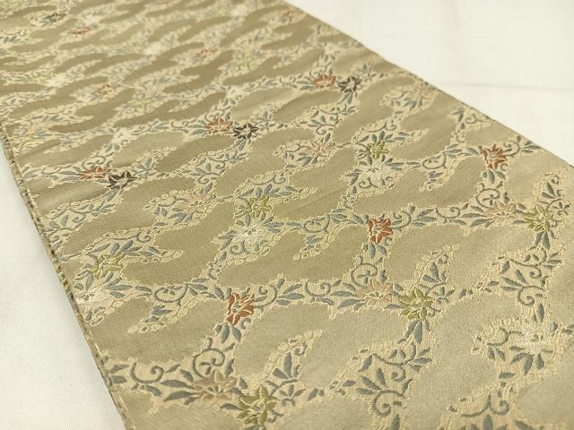 平和屋着物◎半幅帯 霞花文 正絹 逸品 AABM2740bw