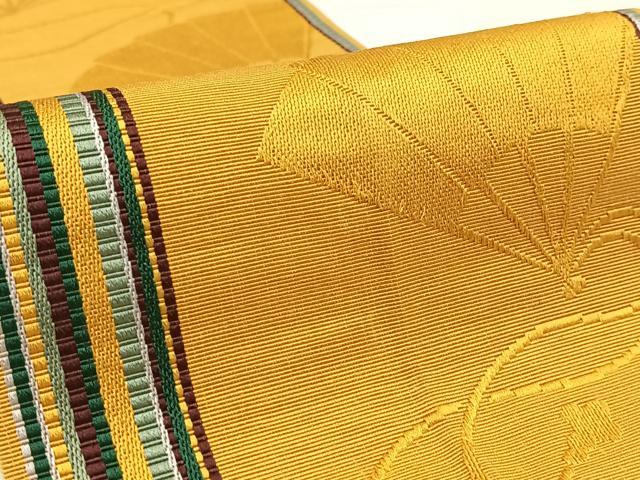 平和屋着物◎本場筑前博多織 半幅帯 小袋帯 舞扇間道 正絹 逸品 AABM2744bw