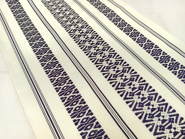 平和屋着物◎本場筑前博多織 八寸名古屋帯 献上 正絹 逸品 AABM2775bw