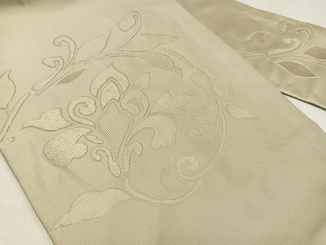 平和屋着物◎九寸名古屋帯 唐織 花唐草文 正絹 逸品 AABM2778bw