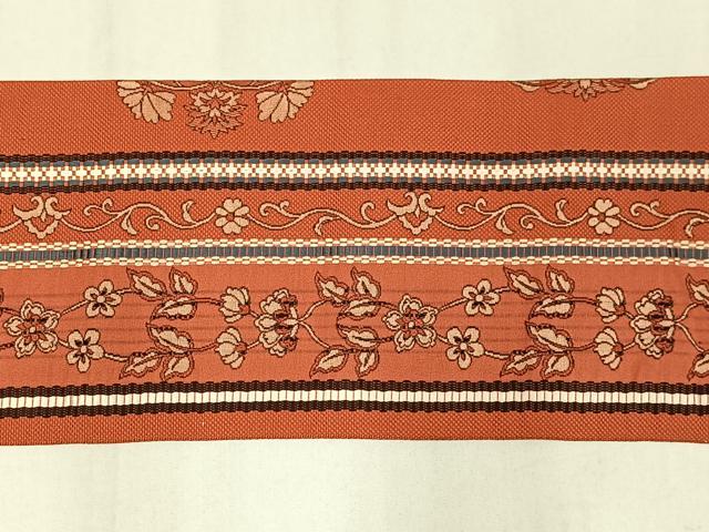 平和屋着物◎本場筑前博多織 八寸名古屋帯 花間道 正絹 逸品 AABM2781bw