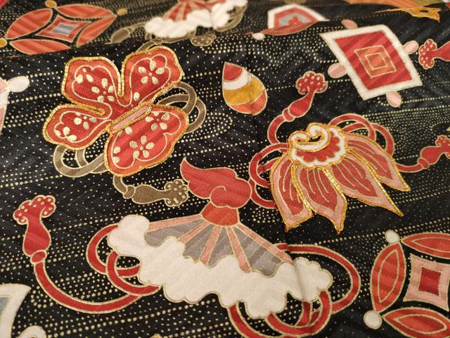平和屋着物●豪華振袖 駒刺繍 宝尽くし吉祥文 金彩 正絹 逸品 AABM2966ck