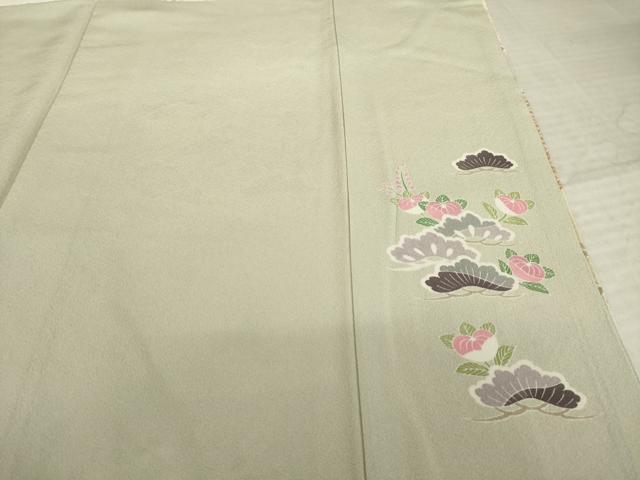 平和屋着物●訪問着 駒刺繍 流水花文 金彩 正絹 逸品 AABM2968ck