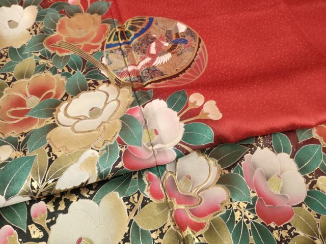平和屋着物●豪華振袖 花鳥地紋 暈し染め 金彩 正絹 逸品 AABM2978ck