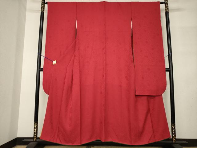 平和屋着物●豪華振袖 辻が花地紋 朱・緋色 正絹 逸品 AABM2979ck