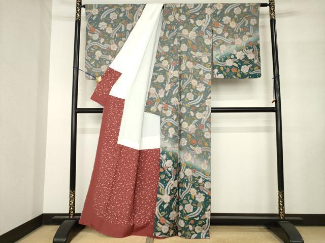平和屋着物●訪問着 辻が花 草花文 暈し染め 正絹 逸品 AABM2983ck