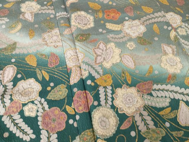 平和屋着物●訪問着 辻が花 草花文 暈し染め 正絹 逸品 AABM2983ck