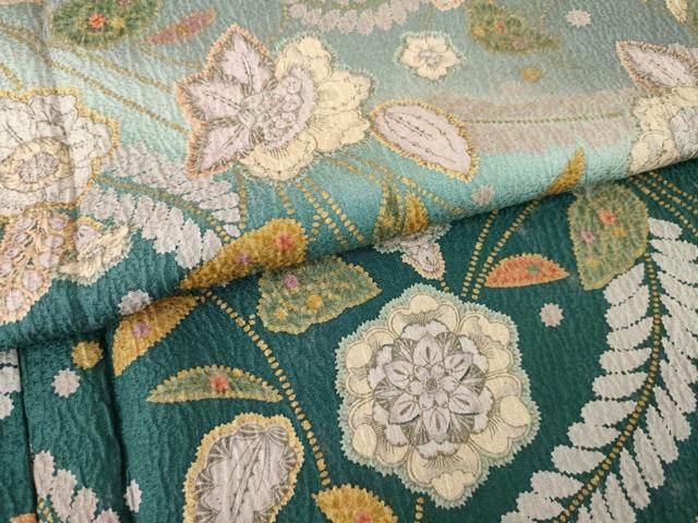 平和屋着物●訪問着 辻が花 草花文 暈し染め 正絹 逸品 AABM2983ck