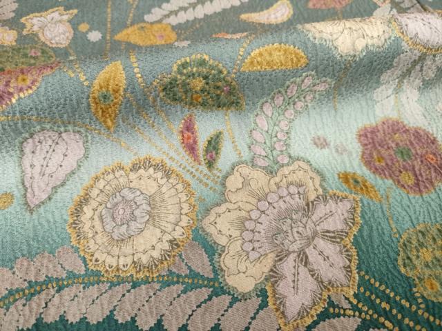 平和屋着物●訪問着 辻が花 草花文 暈し染め 正絹 逸品 AABM2983ck