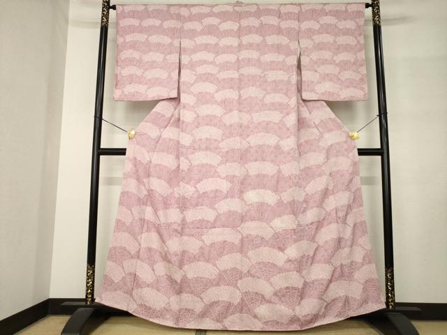 平和屋着物●訪問着 総絞り 扇尽くし 正絹 逸品 AABM2987ck