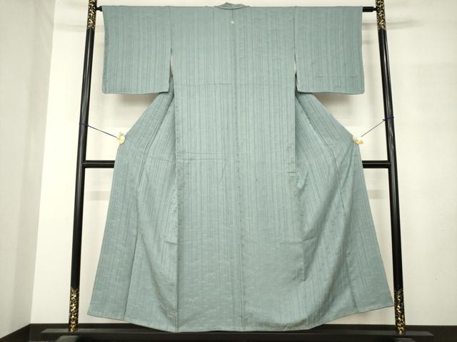 平和屋着物●上質な色無地 笹竹地紋 豆がら茶色 正絹 逸品 未使用 AABM2992ck