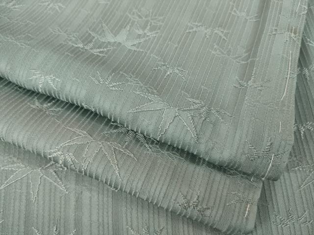 平和屋着物●上質な色無地 笹竹地紋 豆がら茶色 正絹 逸品 未使用 AABM2992ck
