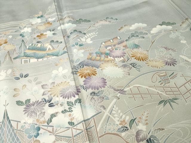 平和屋着物●訪問着 風景文 暈し染め 正絹 逸品 AABM3002ck