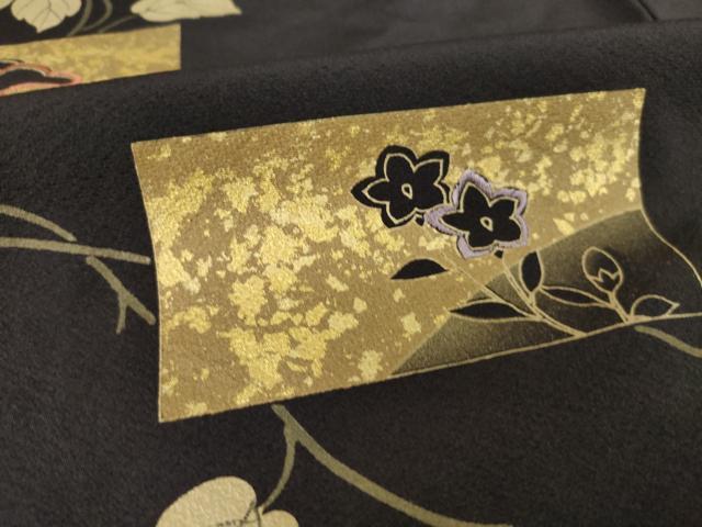 平和屋着物●訪問着 刺繍 鷺 草花文 金彩 正絹 逸品 AABM3011ck