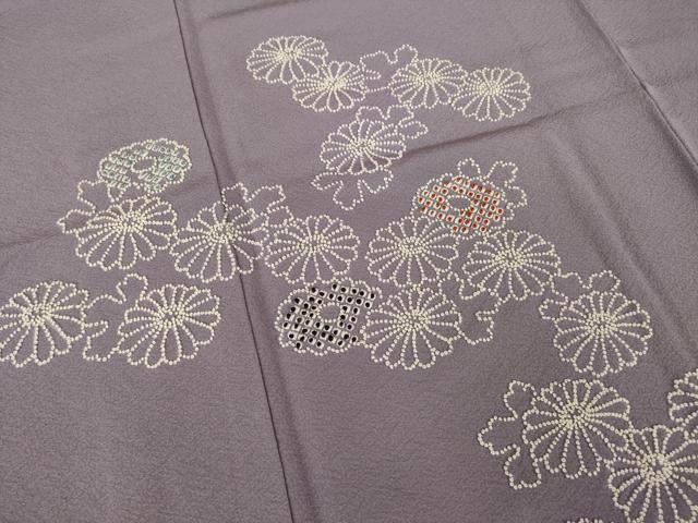 平和屋着物●総刺繍 中国三大刺繍 相良刺繍 舞花文 正絹 逸品 AABM3013ck