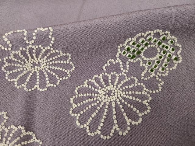 平和屋着物●総刺繍 中国三大刺繍 相良刺繍 舞花文 正絹 逸品 AABM3013ck