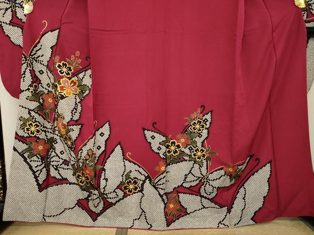 平和屋着物●豪華振袖 駒刺繍 舞花文 正絹 逸品 AABM3014ck