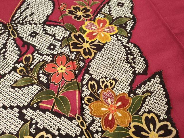 平和屋着物●豪華振袖 駒刺繍 舞花文 正絹 逸品 AABM3014ck