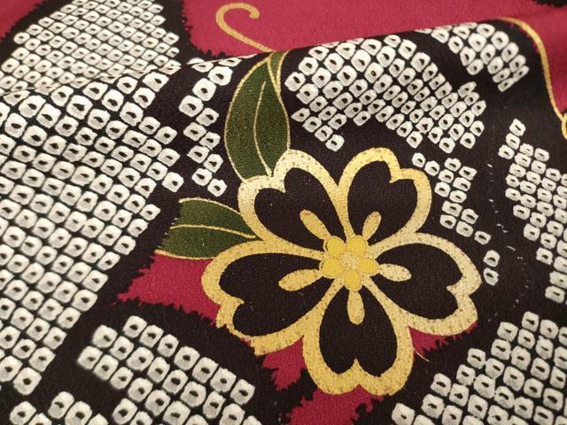平和屋着物●豪華振袖 駒刺繍 舞花文 正絹 逸品 AABM3014ck
