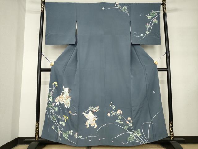 平和屋着物●京友禅作家 倉田泰波 訪問着 童子 正絹 逸品 AABM3017ck