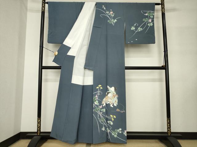 平和屋着物●京友禅作家 倉田泰波 訪問着 童子 正絹 逸品 AABM3017ck