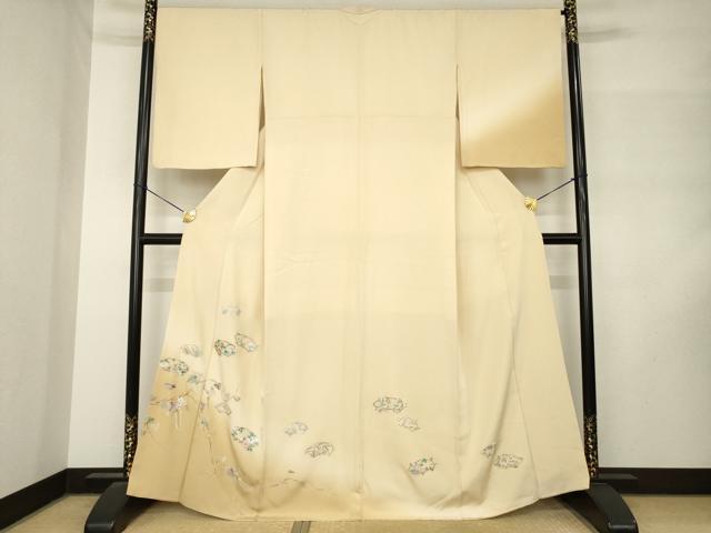 平和屋着物●訪問着 総刺繍 地紙花文 暈し染 正絹 逸品 AABM3024ck