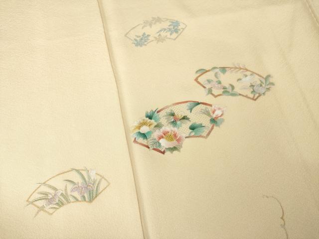 平和屋着物●訪問着 総刺繍 地紙花文 暈し染 正絹 逸品 AABM3024ck