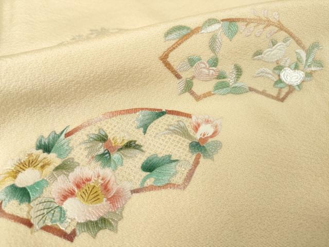 平和屋着物●訪問着 総刺繍 地紙花文 暈し染 正絹 逸品 AABM3024ck