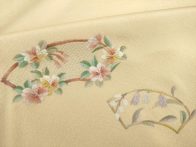 平和屋着物●訪問着 総刺繍 地紙花文 暈し染 正絹 逸品 AABM3024ck