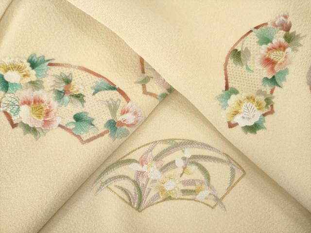 平和屋着物●訪問着 総刺繍 地紙花文 暈し染 正絹 逸品 AABM3024ck