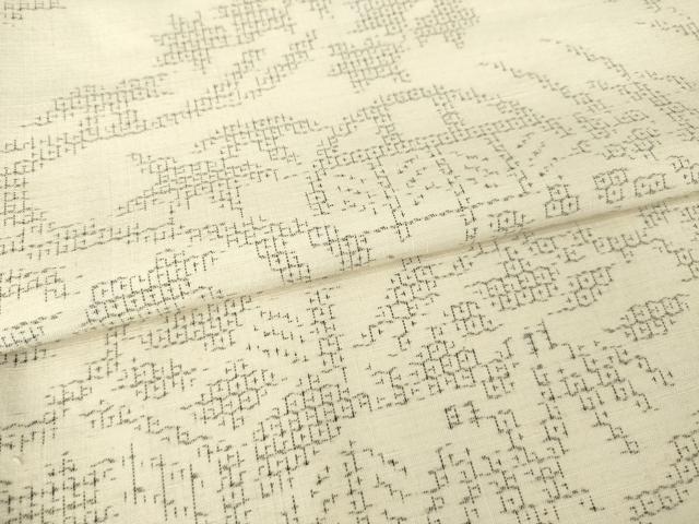 平和屋着物●結城紬 80亀甲 流水花籬文 正絹 逸品 AABM3027ck