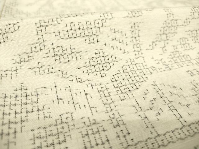 平和屋着物●結城紬 80亀甲 流水花籬文 正絹 逸品 AABM3027ck