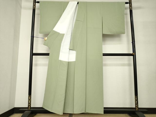 平和屋着物●上質な色無地 黄海松茶色 正絹 逸品 未使用 AABM3029ck