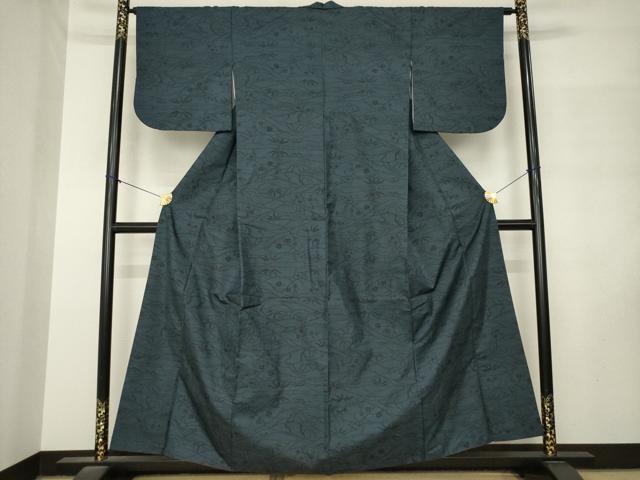 平和屋着物●本場大島紬 7マルキ 立波花文 正絹 逸品 AABM3049ck