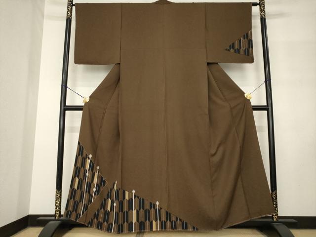 平和屋着物●訪問着 矢羽根文 金彩 正絹 逸品 未使用 AABM3055ck