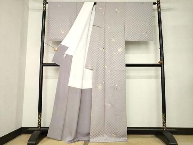 平和屋着物●上質な小紋 総刺繍 玩具文 金糸 正絹 逸品 AABM3057ck