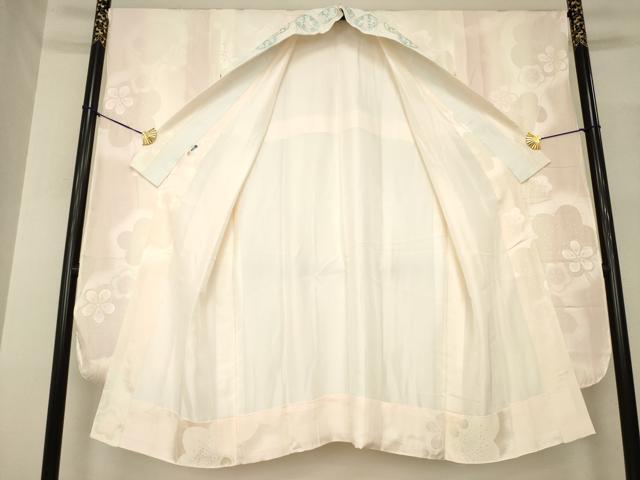 平和屋着物●振袖用長襦袢 袷 舞梅文 半衿刺繍 正絹 逸品 AABM3060ck