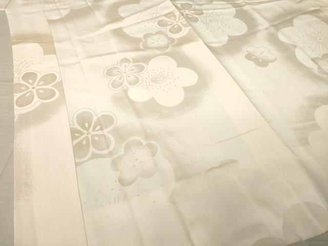平和屋着物●振袖用長襦袢 袷 舞梅文 半衿刺繍 正絹 逸品 AABM3060ck