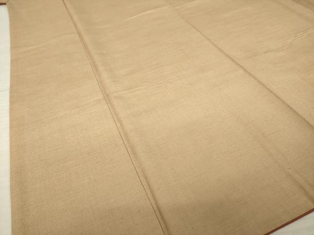 平和屋着物●結城紬 色無地 柴染色 反端付き 正絹 逸品 AABM3062ck
