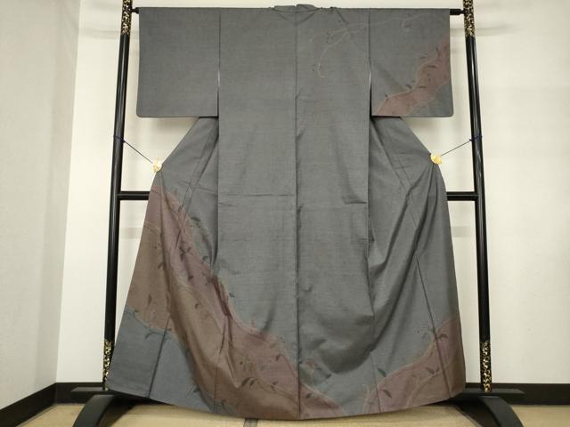 平和屋着物●本場縞大島紬 訪問着 南天文 正絹 逸品 AABM3067ck