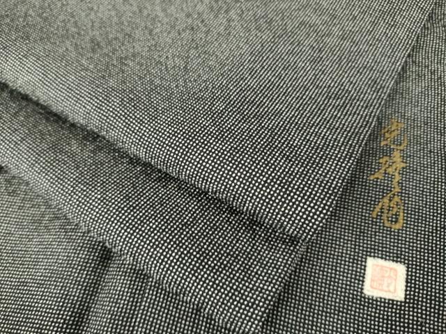 平和屋着物●伝統工芸師 服部光擴 江戸小紋 角通し 黒地 正絹 逸品 AABM3068ck
