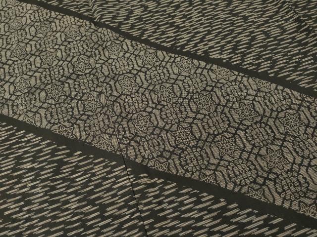 平和屋着物●本場縞大島紬 訪問着 流水文 正絹 逸品 AABM3069ck