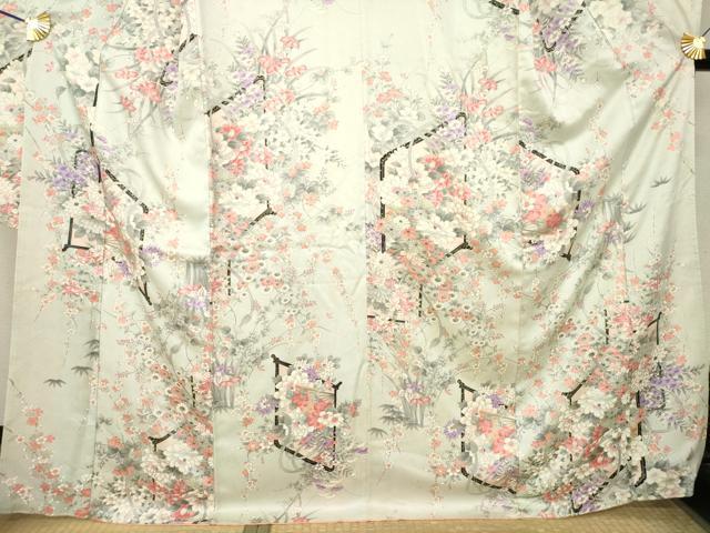平和屋着物●豪華振袖 几帳花文 金彩 正絹 逸品 AABM3079ck
