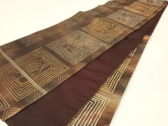 平和屋着物◎六通柄袋帯 鳳凰文 金糸 引箔 正絹 逸品 AABM3087dk