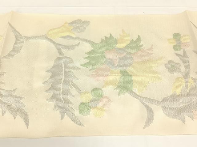 平和屋着物◎八寸名古屋帯 ふくれ織 唐草文 正絹 逸品 AABM3119dk