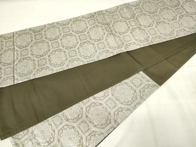 平和屋着物◎六通柄袋帯 蜀江花文 銀糸 正絹 逸品 AABM3145od