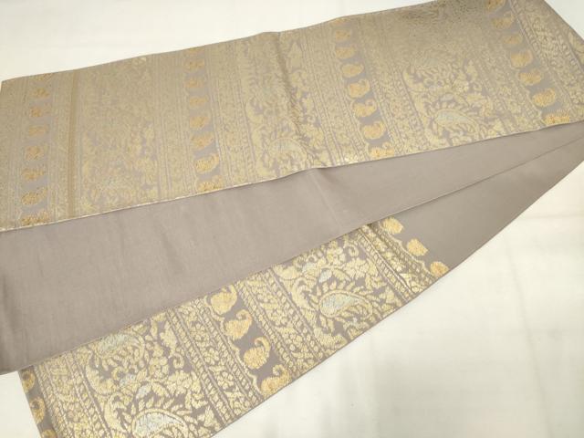 平和屋着物◎六通柄 本袋帯 都錦 横段花文 金銀糸 正絹 逸品 AABM3174od